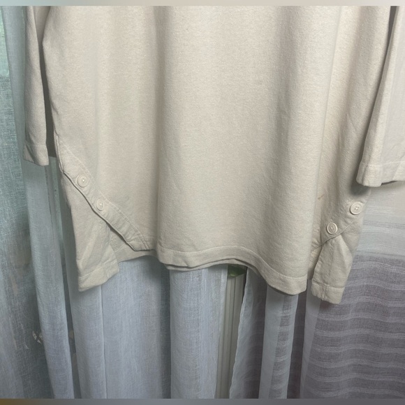 NWT Poetry Button Detail Top Hemp & Organic Cotton Size 16 Lagenlook Parchment - Picture 3 of 12
